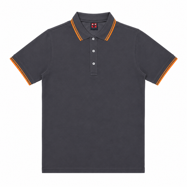 A man wearing a short-sleeve polo shirt from GVFG