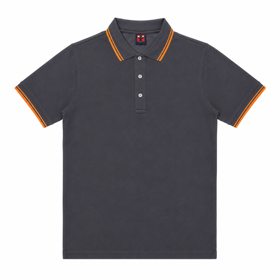 A man wearing a short-sleeve polo shirt from GVFG