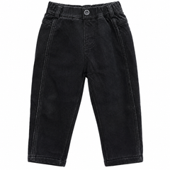 Elastic Waist Denim Pants With Back Pocket - K-138