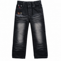 Denim Pants with Embroidery Patch - K-143