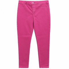 Dusty Pink Slim Fit Twill Pants With 2 Back Pocket - W-121