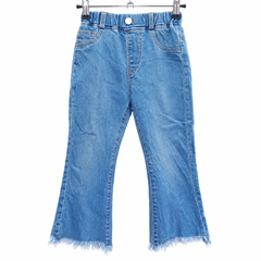 Flared Denim Jeans with Elastic Waist With 2 Back Pocket - K-131