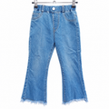 Flared Denim Jeans with Elastic Waist With 2 Back Pocket - K-131