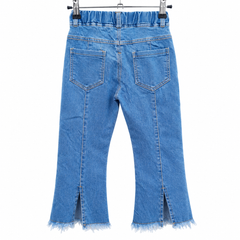Flared Denim Jeans with Elastic Waist With 2 Back Pocket - K-131