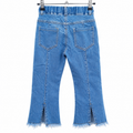 Flared Denim Jeans with Elastic Waist With 2 Back Pocket - K-131