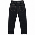 Black Denim Jeans with Red Heart Patch - K-150