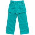 Corduroy Pants with Button Detail & Flower Patch - K-140