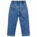 Acid Wash Elastic Waist Denim Pants - K-160