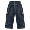 Denim Cargo Pants with Patches - K-154