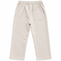 Elastic Waist Cotton Pants with Contrast Patch Pockets - K-135