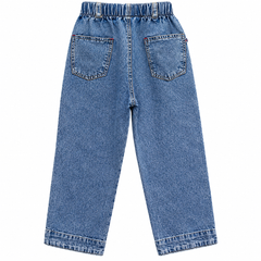 Acid Wash Baggy Denim Jeans with Cartoon Patches - K-144