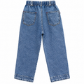 Acid Wash Baggy Denim Jeans with Cartoon Patches - K-144