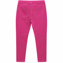 Dusty Pink Slim Fit Twill Pants With 2 Back Pocket - W-121