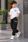 Elastic Waist Cargo Joggers Pants With Multi Pocket - K-149