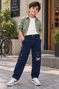 Felix Cargo Pants with Bunny Embroidery - K-161