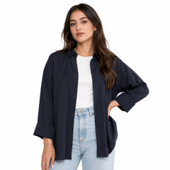 3-Quarter Sleeves Brand Collar Shirt