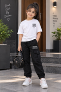 Elastic Waist Cargo Joggers Pants With Multi Pocket - K-149