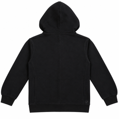 Kids Plain Black Zipper Hoodie With 2 Side Pocket - K-196