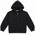 Kids Plain Black Zipper Hoodie With 2 Side Pocket - K-196