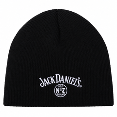 Simple Knitted Beanie - Light weight with White Embroidery - R-88