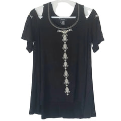 Black Top Hand Embroidery Shirt