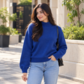 Women's Premium Ribbed Hem High Neck Sweater -W-167