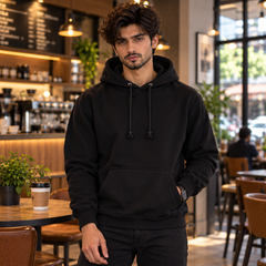 Long slevees hoodie ribbed cuffs Adjustable drawstrings - M-166
