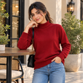 Women's Premium Ribbed Hem High Neck Sweater -W-172