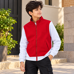 Mock Neck Zipper Jacket With 2 slant welt / hidden side pockets - K-202