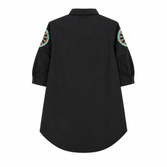 Embroidered Tunic - Mandala Work High-Low Hem - W-76