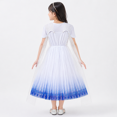 Ombre Elsa Dress - Sequin Bodice, Tulle Skirt, With Shimmery Cape - K-52