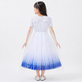 Ombre Elsa Dress - Sequin Bodice, Tulle Skirt, With Shimmery Cape - K-52