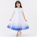 Ombre Elsa Dress - Sequin Bodice, Tulle Skirt, With Shimmery Cape - K-52