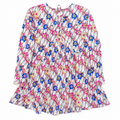 Colorful Floral High-Low Top - Full Sleeve, Peplum - W-71