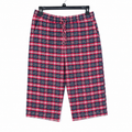 Red-Navy Check Capri Lounge Pajama - Elastic Waist - M-120