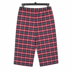 Red-Navy Check Capri Lounge Pajama - Elastic Waist - M-120