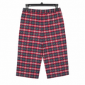 Red-Navy Check Capri Lounge Pajama - Elastic Waist - M-120