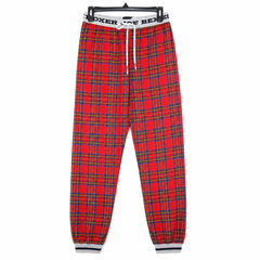 Tartan Check Jogger Pajama - Elastic Waist & Cuff - M-121