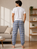 Grey-Navy Check Jogger Pajama - Joe Boxer Waistband - M-122