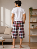 Multi-Check Capri Lounge Pajama - Elastic Waist - M-123