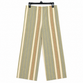 Stripe Wide Leg Lounge Pajama - Elastic Waist with Drawstring - M-124