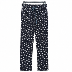Cat Print Lounge Pant - Elastic Waist, Drawstring - W-81