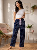 Floral Print Lounge Pant - Elastic Waist - W-82