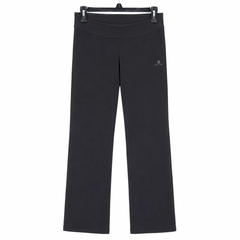 Black Bootcut Yoga Pant - Foldover Waist, Stretchable - W-84
