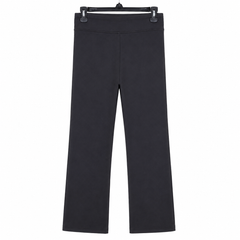 Black Bootcut Yoga Pant - Foldover Waist, Stretchable - W-84
