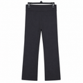 Black Bootcut Yoga Pant - Foldover Waist, Stretchable - W-84