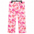 Pink Floral Lounge Pant - Elastic Waist, Back Pocket - W-87