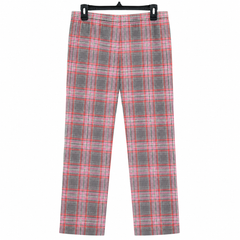 Grey-Red Plaid Lounge Pant - Elastic Waist - W-88