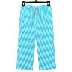 White Stripe Lounge Pant - Elastic Waist with Drawstring - W-94