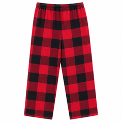 Red Black Buffalo Plaid Lounge Pajama - Elastic Waist - W-93